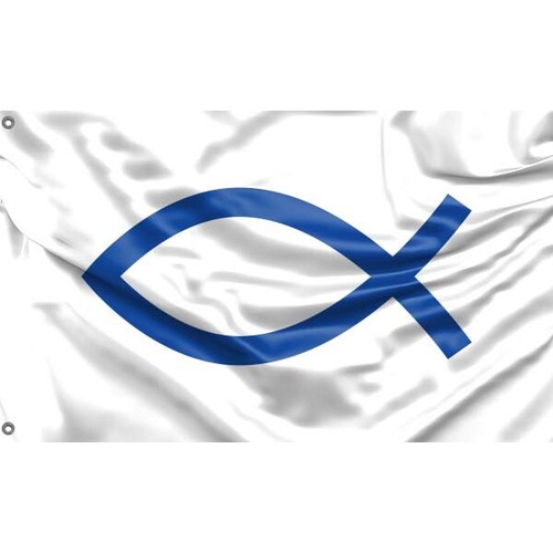 Christian fish flag - christian, unique