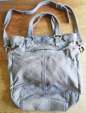 Jigsaw Bijou Fold Over Bag tea rose brown 2 handle & cross-body leather tote vgc