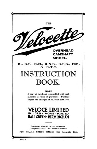 1931 velocette ks kn - (1398), k
