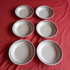 SET OF SIX ROYAL DOULTON HOTEL WARE 'STEELITE' DESIGN. CEREAL BOWLS