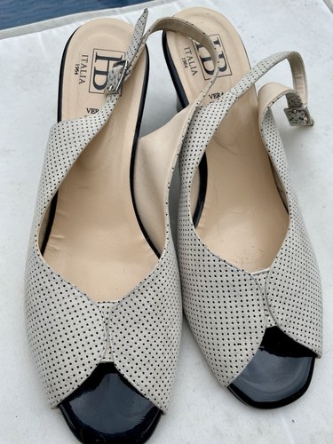 Beige black leather - beige/black,