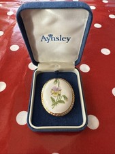 Aynsley Vintage Bone China Brooch Floral Pansy Design