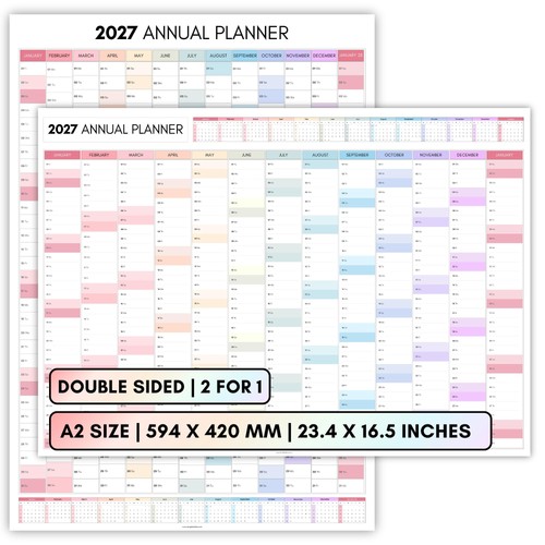 2027 monthly wall planner a2 - wall, planner,
