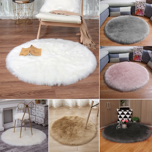 Round fluffy large shaggy - round, rugs