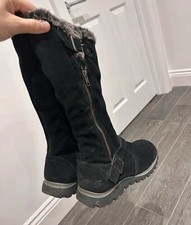 Skechers Originals Grand Jams Alpine Way black Suede Faux Boots uk6 90’s Y2K 