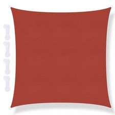PATIO PLUS Sun Shade Sail 2x2m Square 300D PU Coated UV Block Garden Red RRP £17