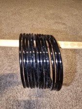 12 Black Glass Bangles 2:8