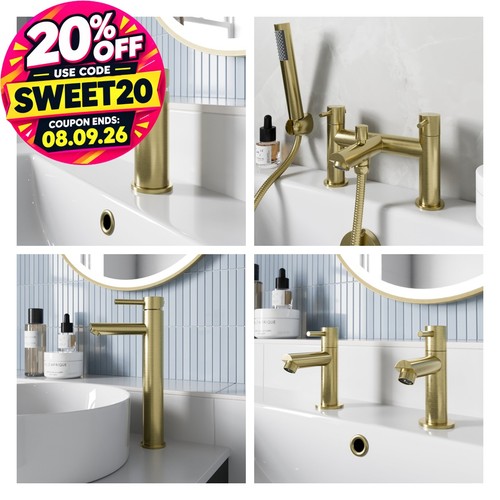 Bathroom taps brushed brass - bathroom,