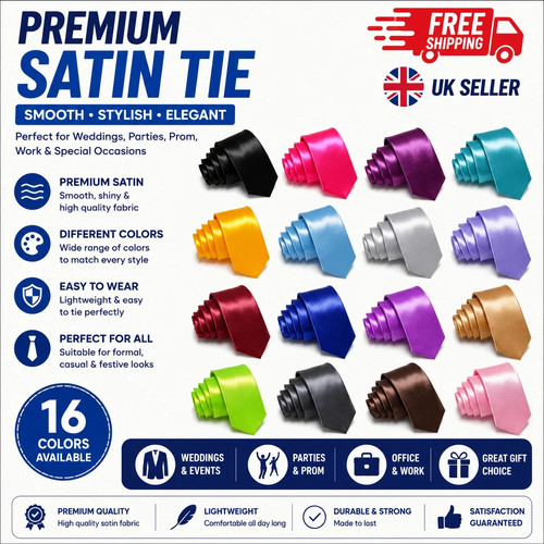 Mens premium silk satin solid - mens,