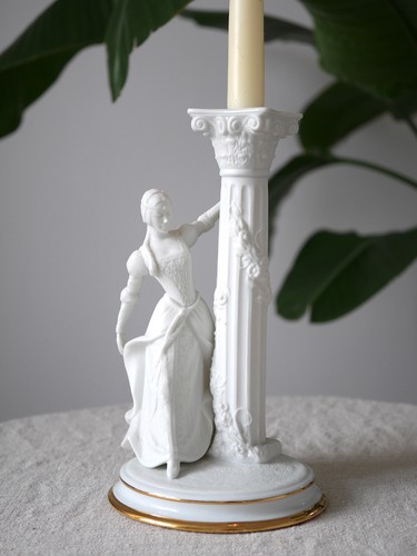 Juliet porcelain candlestick - porcelain,