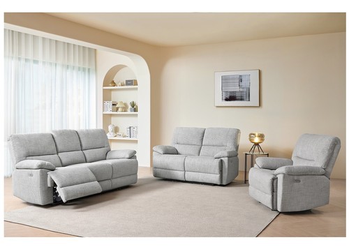 Grey fabric electric reclining - grey,