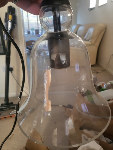 Glass bell pendant lamp