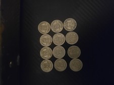 x12 Old Pre - 1947 Silver Six Pence (6d) Coins George V& VI, Investment /N2