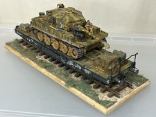 Tiger 1 railway truck diorama, 1/35 built & finished for display fine airbrushed