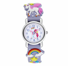 Childrens Quartz Watch Kids Girls Boys Watch Unicorn Rainbow Silicone Strap