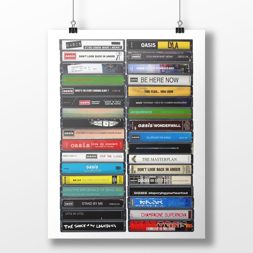 Oasis poster cassette print - oasis, poster: