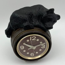Molnija MOLNIA Bear on a barrel Vintage USSR Soviet Table Desk Clock