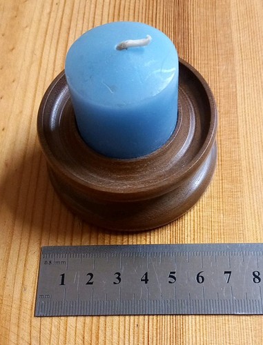 8cms diameter wooden candle - diameter,
