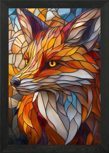 Stained glass fox - stained,