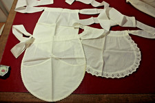 3 small white cotton waitress aprons