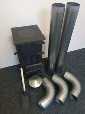 LOG WOOD BURNER STOVE FLUE SYSTEM PIPES SET 6.5KW GARAGE SHED WORKSHOP 125mm 5"