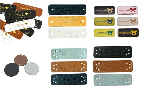 Faux leather labels - labels, hand