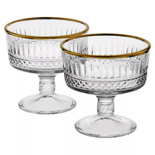 Footed Glass Dessert Bowls Ice