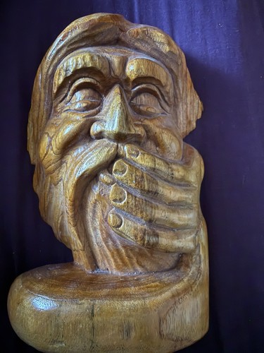 Sculpture wooden face man - sculpture,
