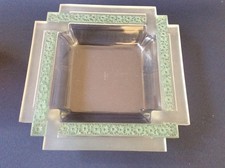 R.LALIQUE SIGNED "PAQUERETTES" DESIGN CUT SIDED SQUARE CLEAR GLASS DISH IN VGC