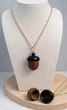 Wooden Acorn Pendant Necklace