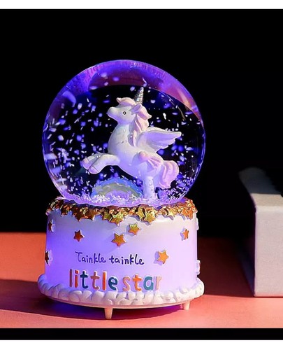 Unicorn snow globe music - globe,