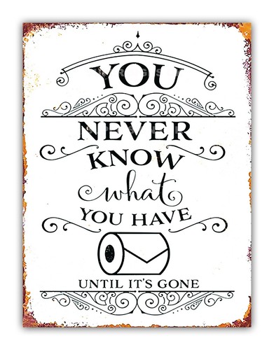 Funny toilet roll metal - funny, sign