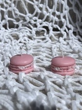 Pink Macaroon Candle Handmade