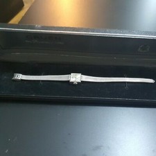 Vtg Gruen Precision 17j Swiss Windup Ladies Wrist Watch 10k RGP White Gold Plate