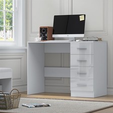 Desk 4 Drawer - White High