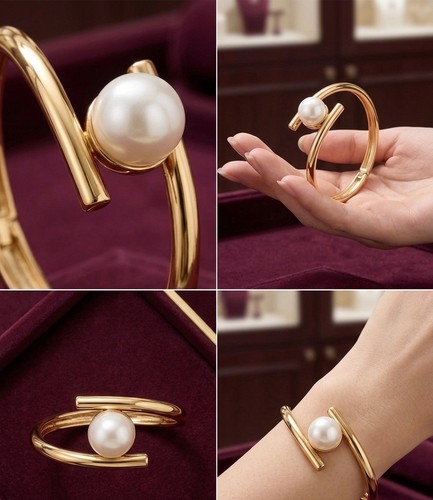 Modernist gold tone bangle - modernist,