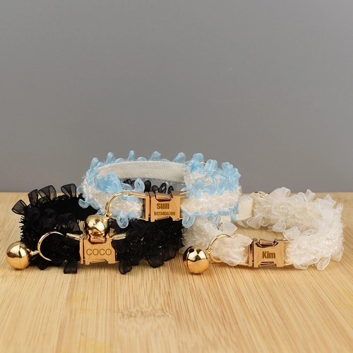 Personalized lace cat collar - personalized,