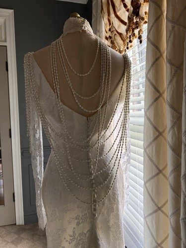 Vtg elegant long sleeve - sleeve, lace