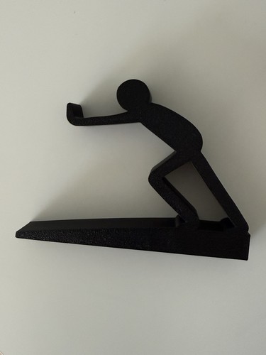 Printed man pushing - a, door