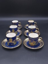 Carlton Ware Royal Blue Mikado Coffee Cans and Saucers Set of 6