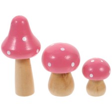 3 Pcs Mushroom Figurine Garden