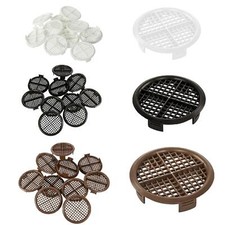Round Soffit Air Vents 70mm Push Fit Eaves Discs, White Black Brown Pack Options