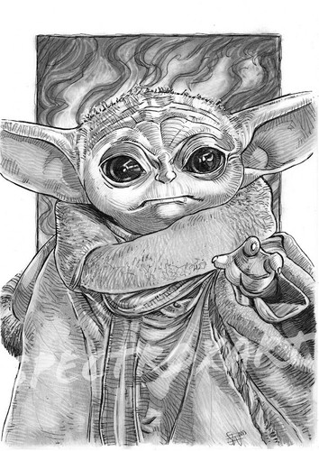 Original art grogu by - original, "grogu"