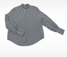 Zara Woman’s  Black White Gingham Check Blouse Top  Size Medium