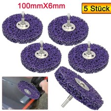 5PCS 4-Inch Poly Strip Disc Wheel Drill Rotary Brush for Paint and Rust Removal