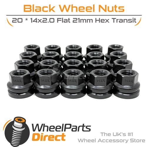 Wheel nuts 14x2 flat - (20),