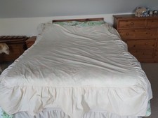 Double Bed Pleated Valance Warm Cream  Quality Cotton mix John Lewis Vgc Base