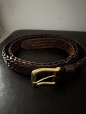 mens brown leather braided
