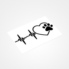 Love Cat Dog Paw Heartbeat