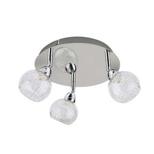 Ceiling Spotlight 3 Way Round Shades Gloss Chrome Effect Modern Elegant